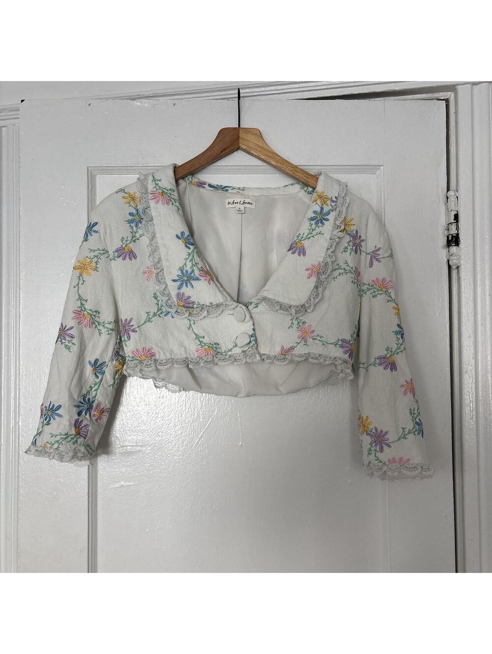 For Love and Lemons Women's White and Multi Jacket